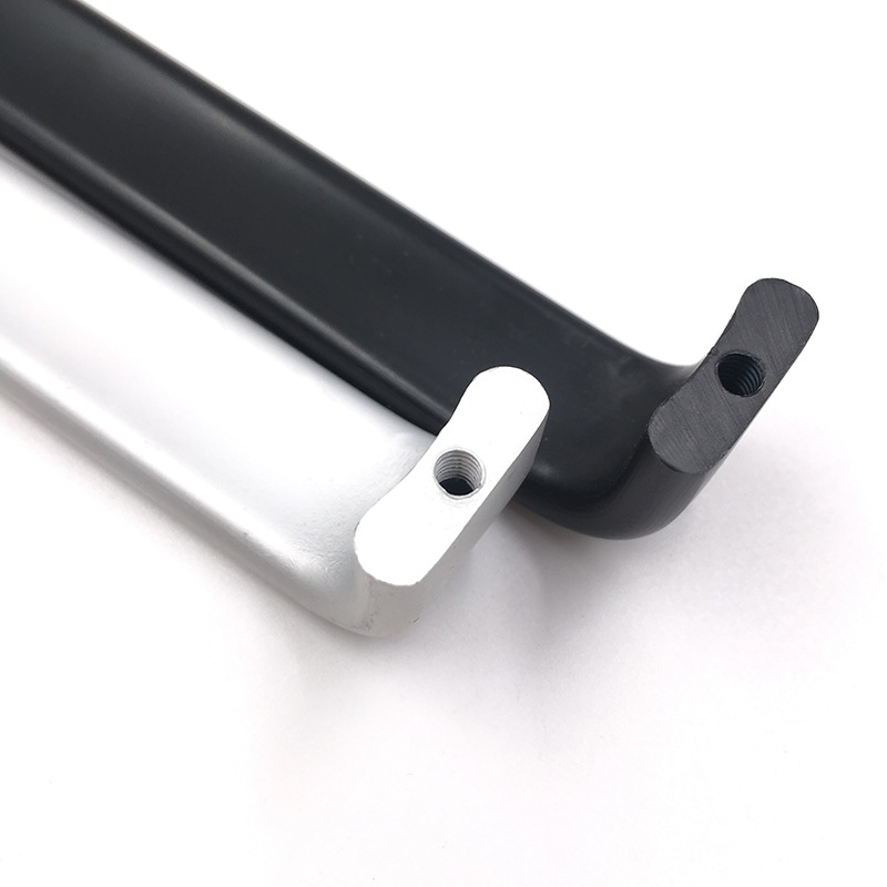 Área sólida de aluminio espacio armario puerta de armario cajón negro moderno simple muebles de hardware mango pequeño mango
