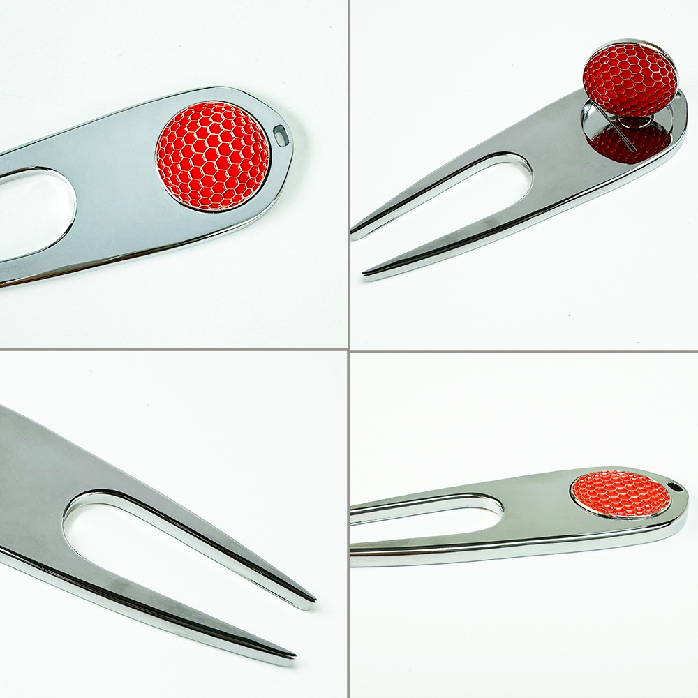 Suministro directo de fábrica de golf horquilla de guolín aleación de zinc reparación de golf horquilla de paja herramienta de reparación de hierba de guolín spot