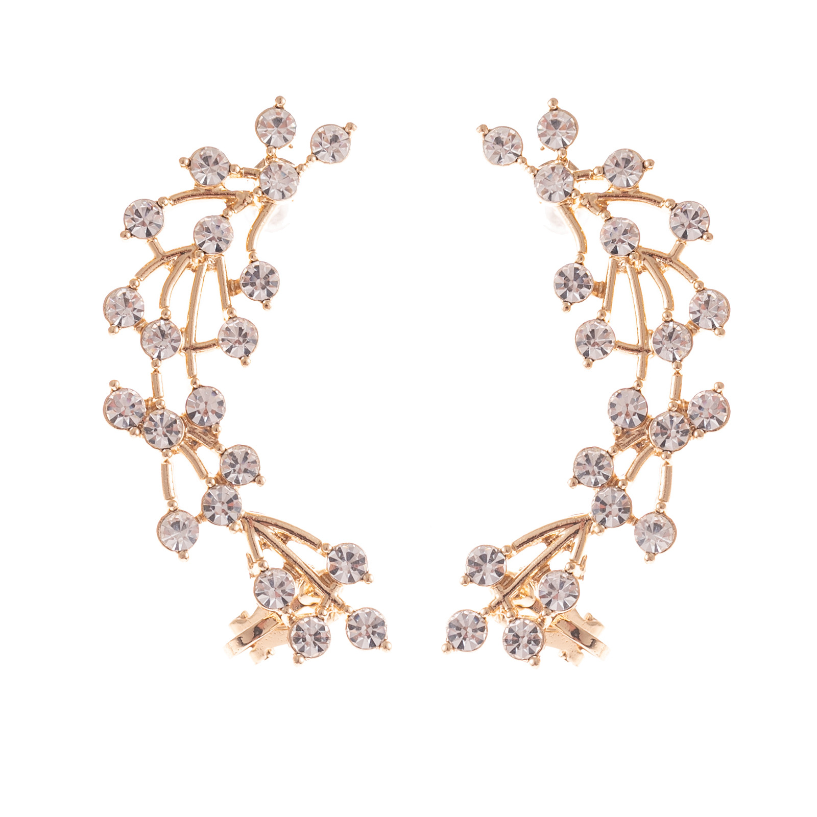 15g Weight Rhinestones Inlay Material Ear clips Classification Elegant Sweet Geometric Alloy Inlay Rhinestones Women's Ear Clips