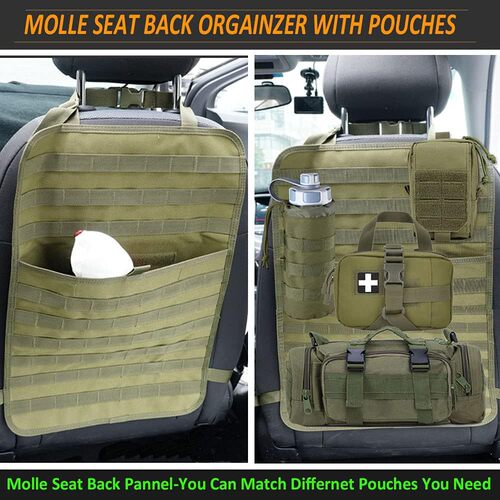 Tactical Car Molle Pouch Car Seat Back Organizer Bag Multi-purpose Military Enthusiast Storage Bag