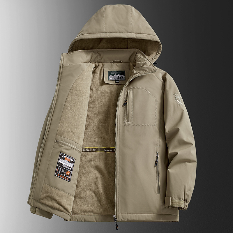 Aliexpress impermeable al aire libre ropa de algodón de lana gruesa chaqueta casual para hombres chaqueta de algodón caliente de tamaño grande para hombres