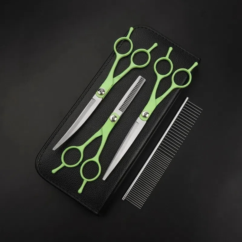 理发剪刀分体款美发平牙剪翘弯剪毛专用剪刀狗狗宠物美容剪刀套装|undefined