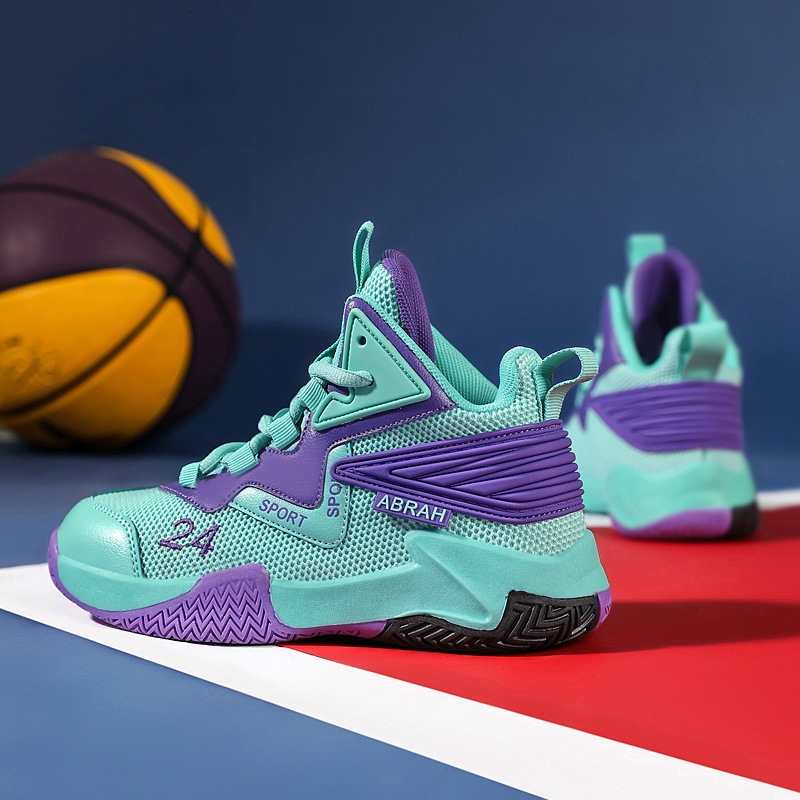 Tenis de Básquetbol Transpirables para Niño de Tela de Red y TPR Transpirable y Resistente al Desgaste