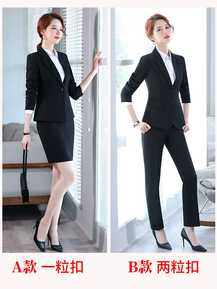 Set for work, classic suit jacket, for students, plus size