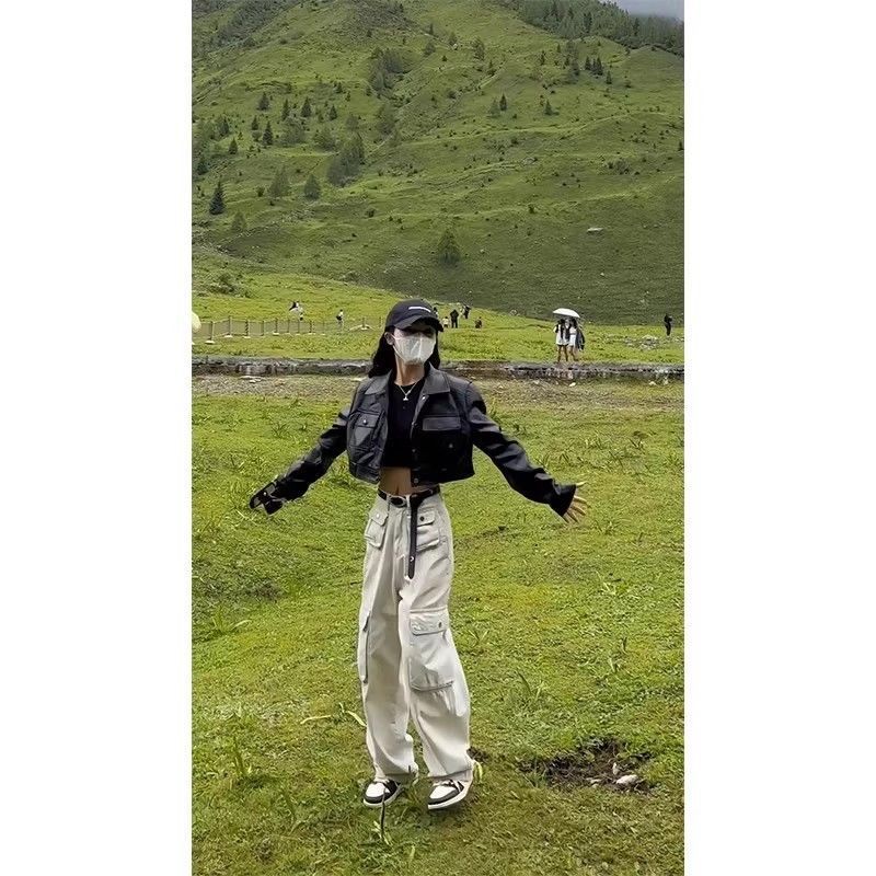 2025早秋机车小个子PU皮衣夹克外套女美式机车风高级感辣妹短款|undefined