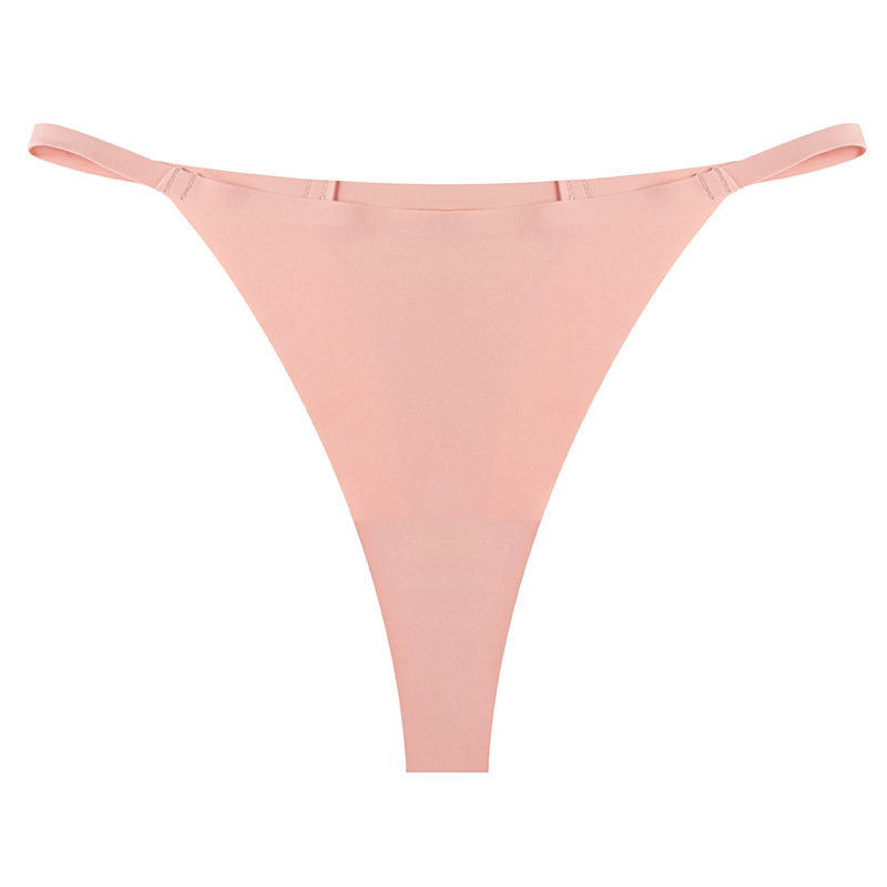Ropa interior deportiva de suministro transfronterizo de una pieza T pantalones de seda de hielo transpirable de secado rápido de cintura baja sin costuras sexy Correa delgada Tanga