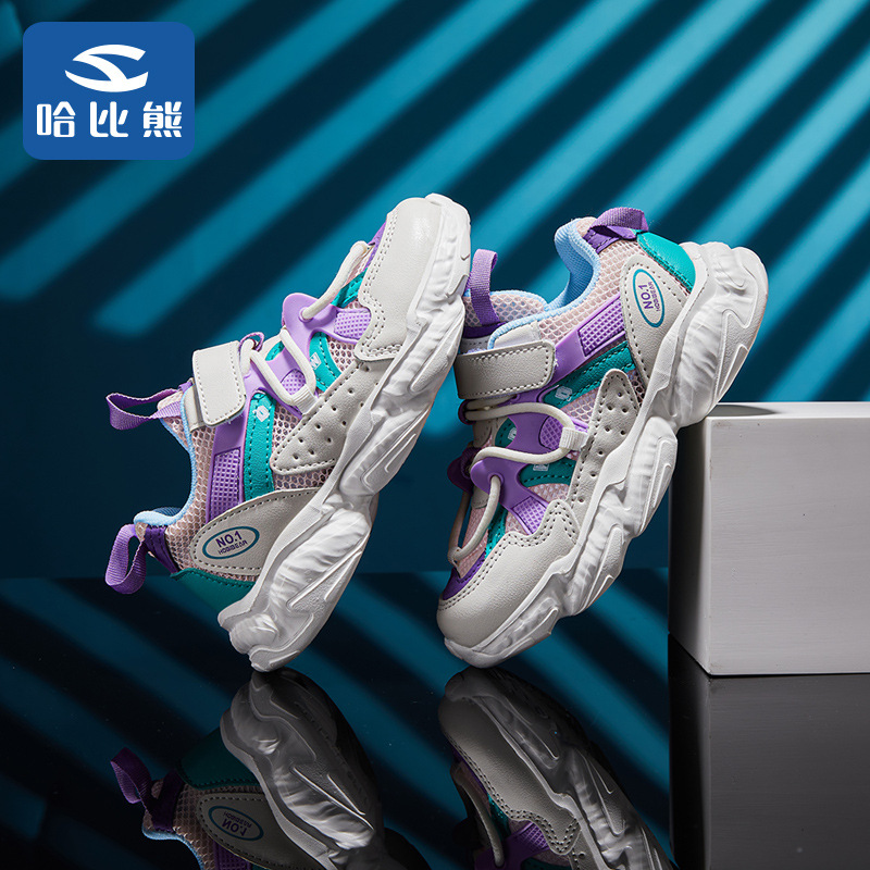 哈比熊2021夏季新款休闲时尚女童单鞋男童潮流单网运动鞋一件代发