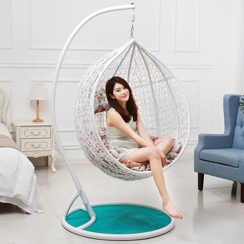 Silla mecedora de ratán para balcón al aire libre de una sola persona, silla de cuna, patio, casa de familia, ocio, columpio interior, silla de cuna