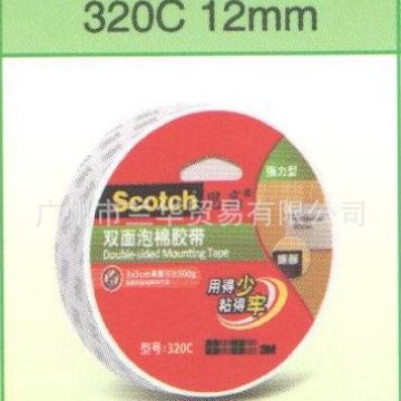 3M ˼�ߣ�Scotch��320C-12 ˫�����޽���(��Чǿ����)12mm*5.5m