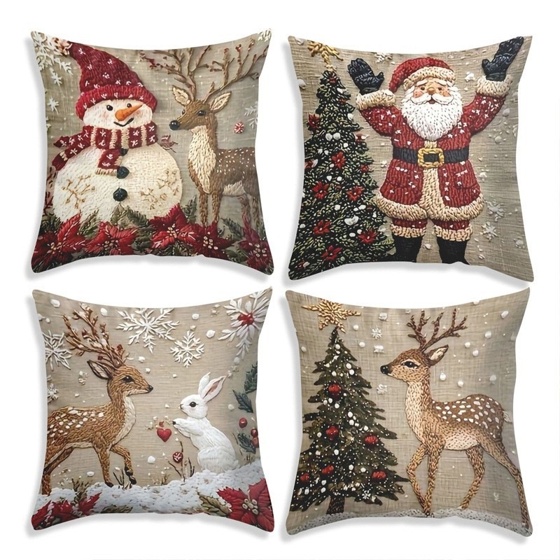 Navidad almohada cubierta de decoración para el hogar almohada de la sala de estar sofá cojín cubierta de dormitorio almohada de cabeza fábrica al por mayor