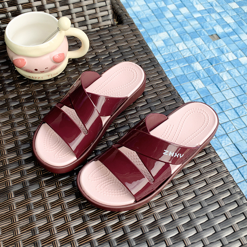 Verano antideslizante fondo grueso de compras al aire libre cómodo ligero versátil moda dama zapatillas frías
