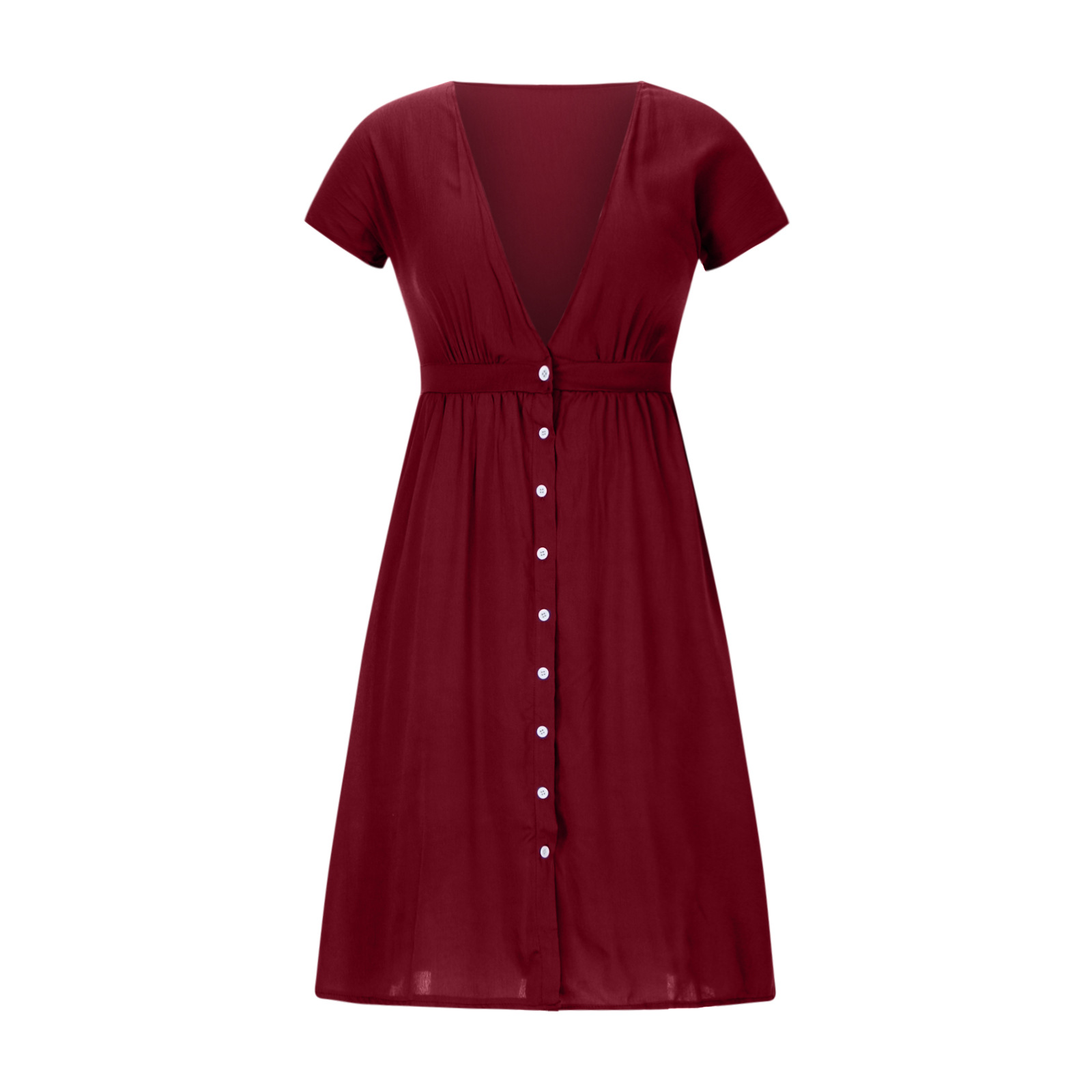 Summer Double Layer Tulle Solid Color Dress Women Deep V Plunge Short Sleeve Waist Controlled Maxi Dress