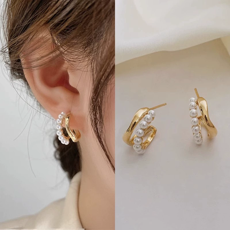 Серебро 925 серьги с жемчужиной, в корейском стиле, простой элегантный дизайн, 8 мм