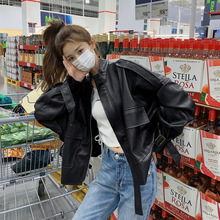 高级感皮衣外套港风女春秋2025年新款小个子短款pu皮机车皮夹克潮