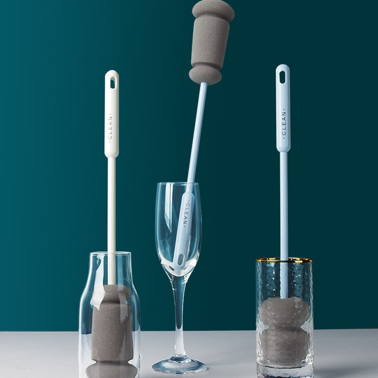 Qingmuju Long-Handled Sponge Cup Washing Brush Kitchen Cleaning Tool Household Bottle Brush Cleaning Brush Cup Washing Sponge