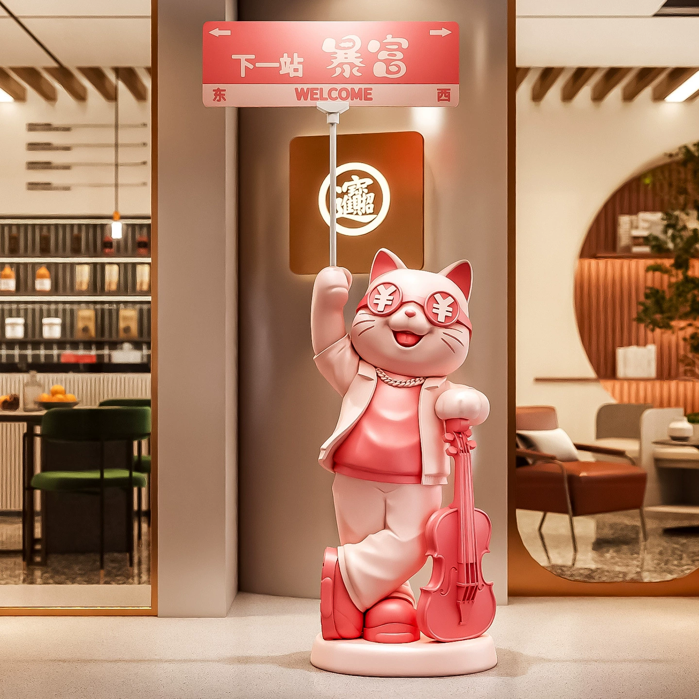 Большие креативные уличные sign floor-to-ceiling счастливая кошка денежный резервуар украшения магазин клуб отель открытие подарки подарочный дом