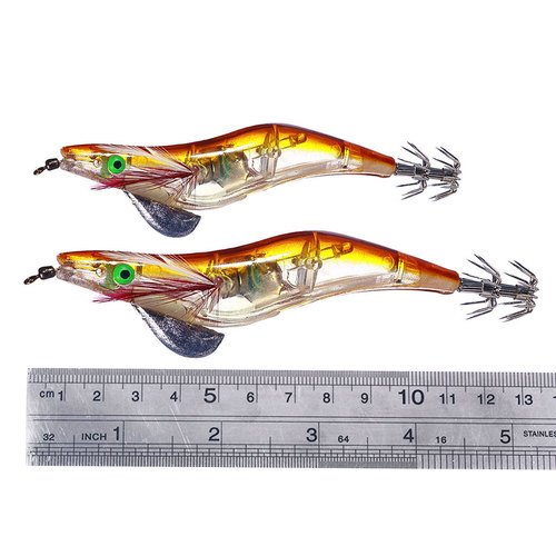 Squid hook electronic shrimp 3#3.5# luminous wooden shrimp blower hook umbrella hook squid needle luminous fake bait bionic shrimp bait