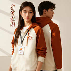 连帽卫衣印LOGO企业团建班服聚会活动服装工作服外套开衫刺绣