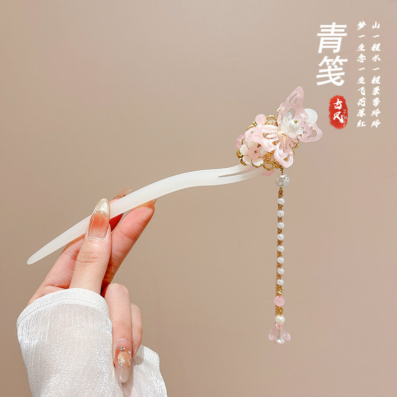 Nuevo estilo chino antiguo clip de cabello para mujeres acristaladas clip de brillo de brillo de alto nivel nuevo estilo chino clip de cabello simple clip