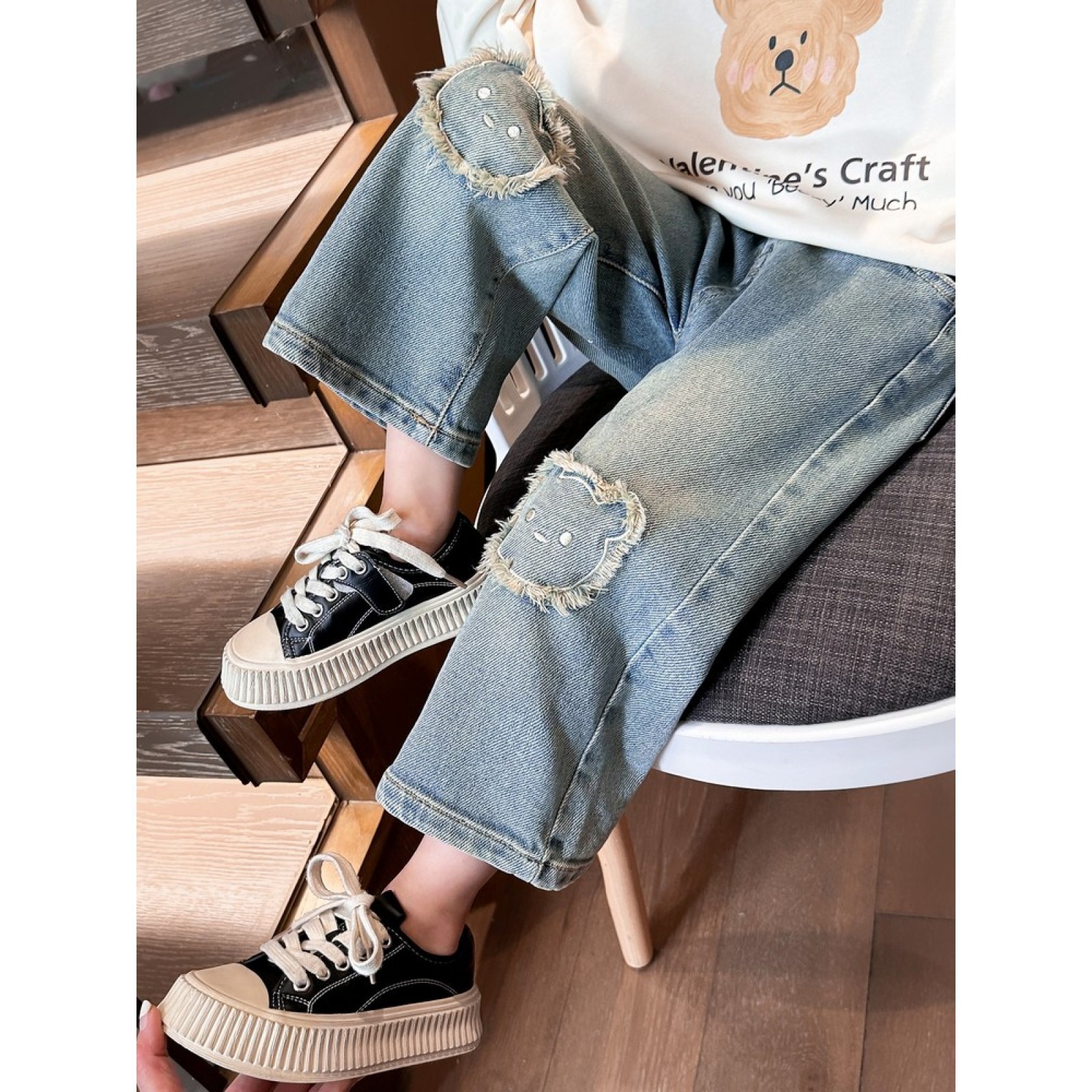 Nuevos pantalones de primavera y otoño para niñas pantalones casuales de moda infantil coreana tendencia de primavera para niños pantalones de primavera para niñas image 2