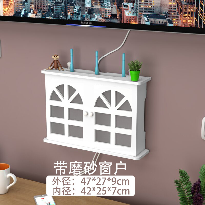 Creativo Punch-free rack de almacenamiento de pared TV Set-Top Box rack de pared dormitorio sala de estar router caja de almacenamiento al por mayor