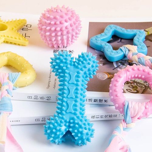 Macaron TPR cloth pet dog teething stick chewing gum small dog teeth cleaning and chewing toys wholesale