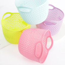 家用收纳篮框吊篮桌面纳盒塑料化妆品收纳篮镂空可挂墙收纳筐厂家