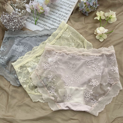 new pattern translucent sexy Lace lady Underwear Middle-waisted Elastic force ventilation Morandi lady triangle Underwear