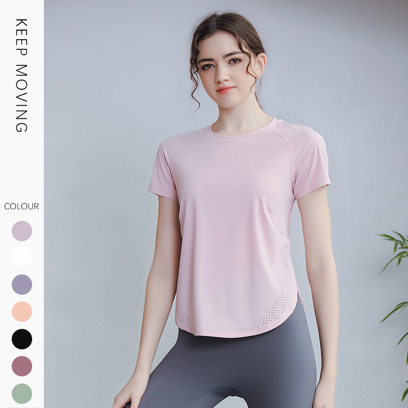 Lulu Zgly New Sports Yoga Top for Women Summer Outdoor Quick-Drying Nylon T-Shirt Running Fitness Yoga Wear Lulu Zgly New Sports Yoga Top for Women Summer Outdoor Quick-Drying Nylon T-Shirt Running Fitness Yoga Wear