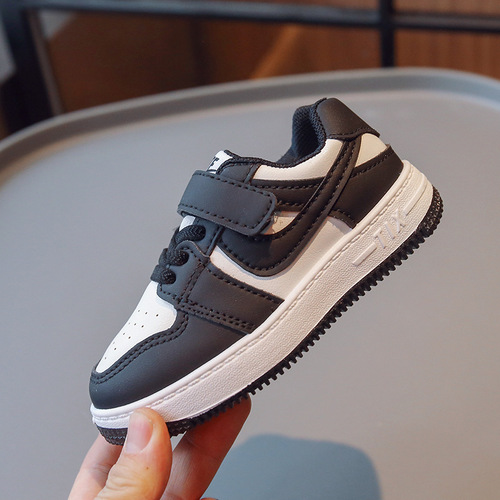 Dunk Black and White Panda Kids' Spring and Autumn Real Insole Sports Sneakers Platform Shoes for Boys and Girls Casual Shoes Shadow Gray