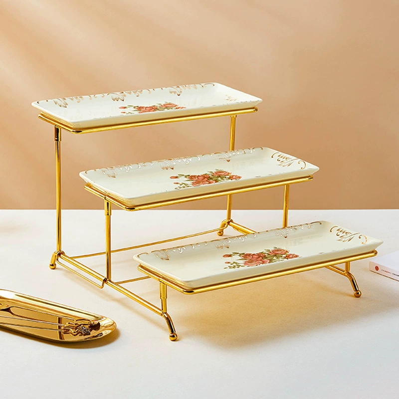 European -style ceramic snacks home three -layer cake dessert dessert dessert candy snack pallet party afternoon tea pastry plate