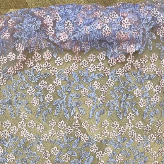 2020 Summer Fresh Plum Embroidered Fabric Hanfu Women's Dress Lace Mesh Lace Embroidered Fabric