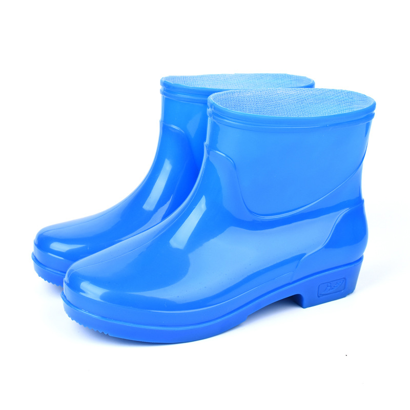 Zapatas de lluvia de mujer, botas de lluvia de cacho corto para adultos, zapatos de goma de cocina de barril bajo resistentes al desgaste, impermeables, antideslizantes, zapatos de agua calientes. image 16