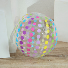 跨境 彩色圆点充气沙滩球水上充气球儿童充气玩具泳池派对海滩球
