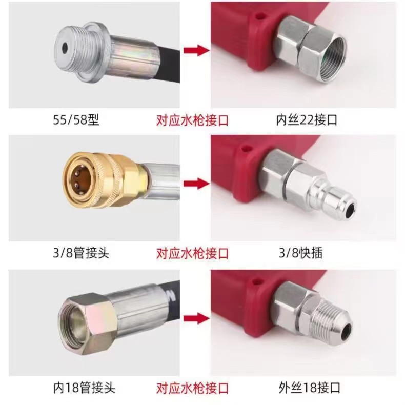 Car washer high pressure copper valve water gun quick plug car wash shop fan cleaning machine spray gun quick connect nozzle 1/4 Union