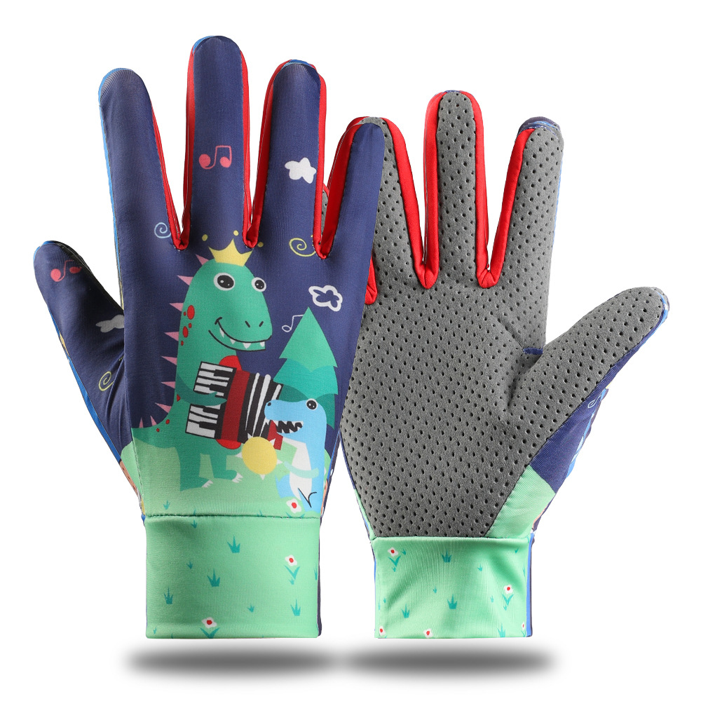Guantes de equitación para niños dedo largo Delgado verano protección solar niños dibujos animados patinaje sobre ruedas coche deportivo niños y niñas guantes