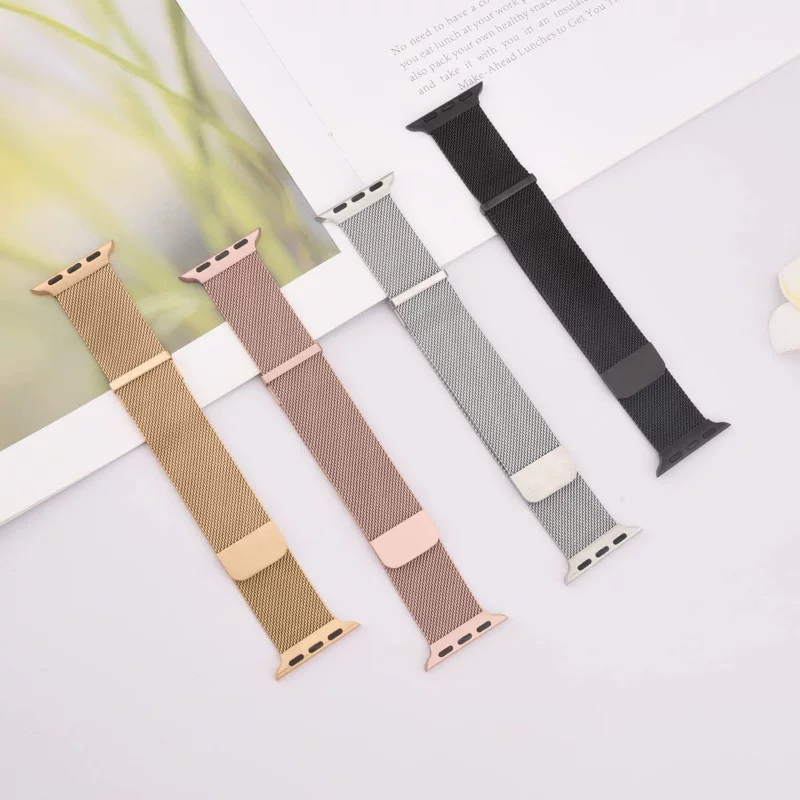 Подходит для Apple Watch двойный магнитный миланский ремешок, Apple Watch S10/9, магнитный миланский сетчатый ремешок