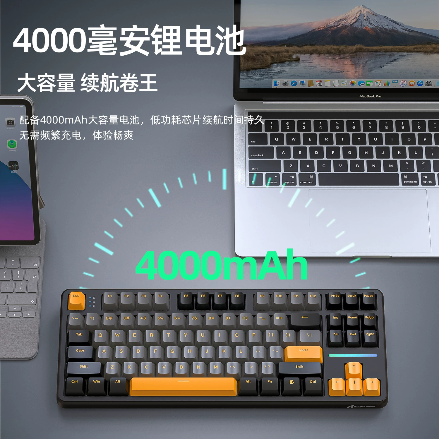 Механическая клавиатура (Attack Shark X87) беспроводная Bluetooth, горячий свап, RGB, прокладка-монтирование, 87 клавиш