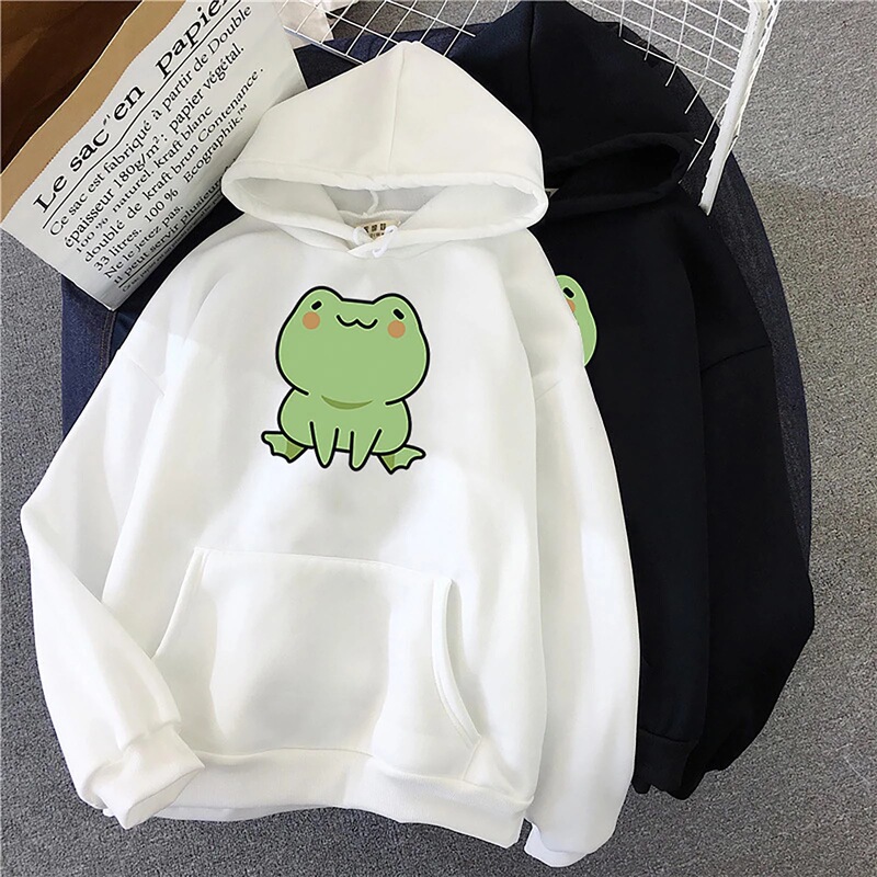 Mingxin Clothing AliExpress wish Cross-border New Candy Color Sweatshirt Frog Same Long Sleeve Fleece Top