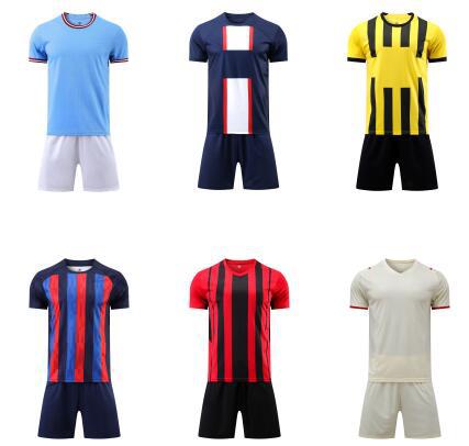 21-23 Nyt klubfodboldsæt Glat kortærmet træningstrøje til voksne og børn Gruppekøb_voghion.com