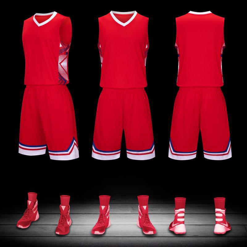 Al por mayor nueva ropa de baloncesto transpirable masculina juvenil campus uniformes de juego de estudiantes uniformes de equipo personalidad impresa camiseta