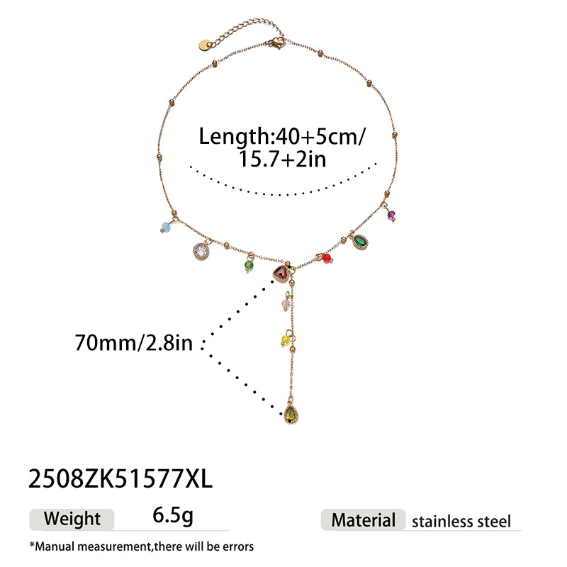 TENA Europa y los Estados Unidos transfronterizos collar de zircon de acero inoxidable lujo ligero de alto nivel amor amoroso diseño de modelado frillera y collar para mujeres image 7