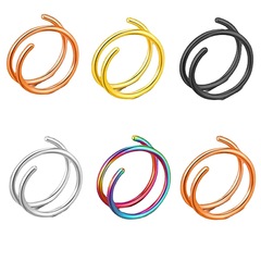 Cross-border new fashion stainless steel nose ring earrings vacuum plating titanium steel spring nose hoop ear hoop lip ring jewelry