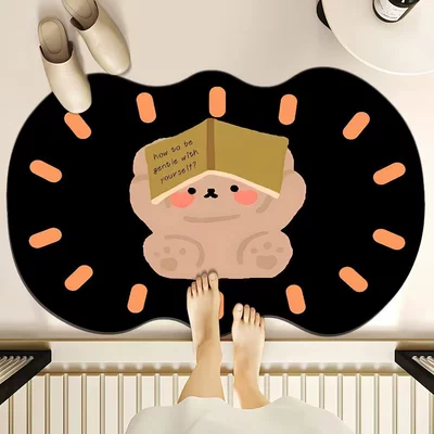 Avtomobil döşəmə paspasları — Mat Cartoon Diatom Mud Mat - book-bear-4060cm-diatom-mud