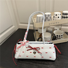 超火小众蝴蝶结包包女2025新款百搭单肩腋下包时尚手提上班小拎包