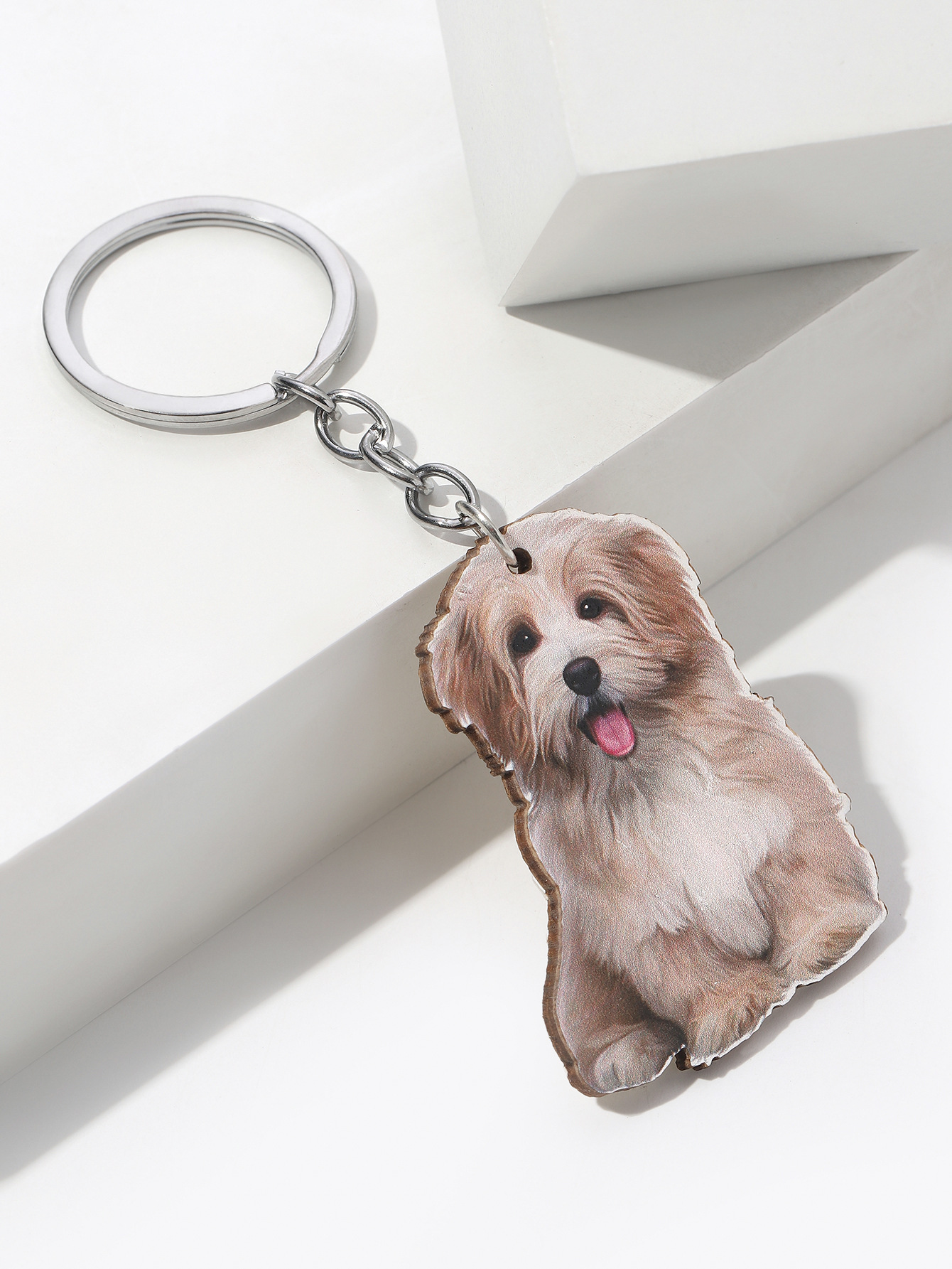 9g Weight Keychain Classification Daily Occasion Wood Material Dog Pattern Unisex Gender Cute Style Cute Dog Wood Unisex Keychain 9