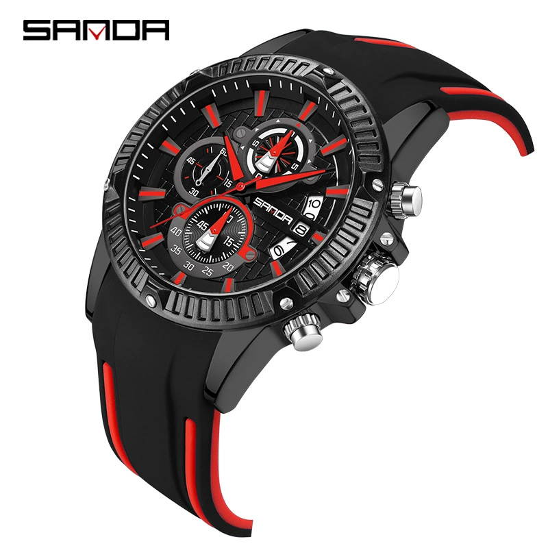 三达 Silicone quartz классический календарь, мужские часы, (跨境электронная торговля)