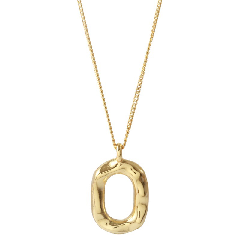 925 Plata oval donut collar retro simple cadena de clavícula Corea del Sur Dongdaemun apenado puesto joyería moda