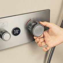 恒温暗装花洒天幕吊顶带灯淋浴全套一整套数显沐浴室镜雨酒店跨境