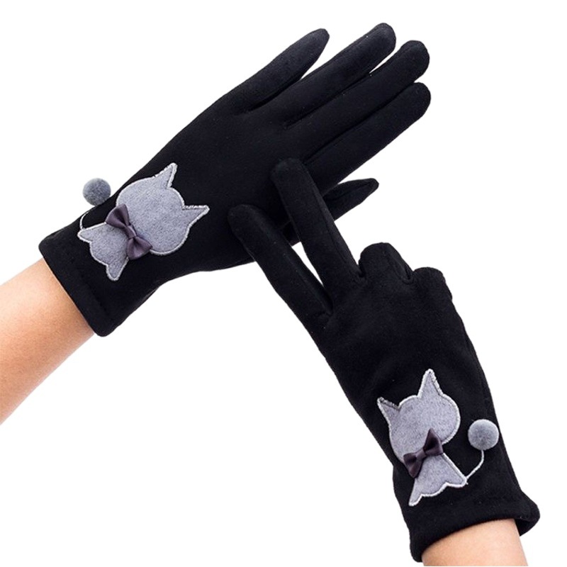 Otoño e Invierno nueva pantalla táctil forrado de lana caliente guantes de esquí lindo estudiante de gamuza guantes de montar al por mayor